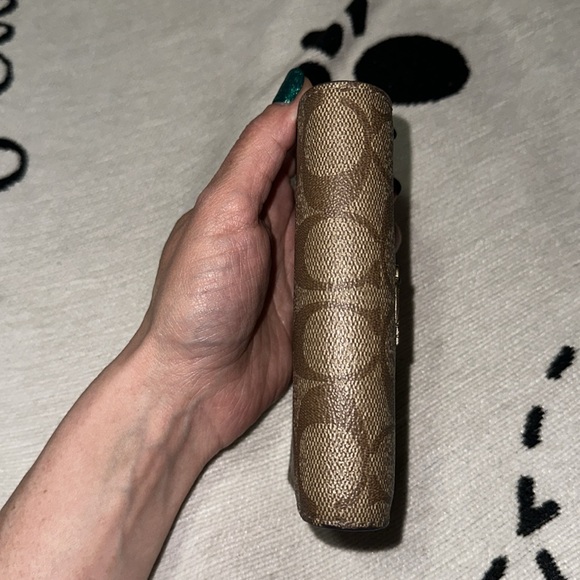 Coach Brown and tan coated canvas with white and brown leather accents Wallet - Picture 4 of 14